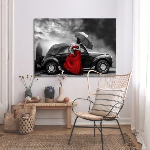 Πίνακας σε καμβά Red lady vintage 2