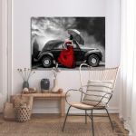 Canvas print Red lady vintage
