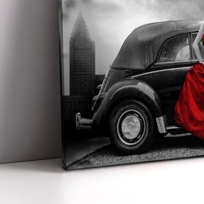 Πίνακας σε καμβά Red lady vintage