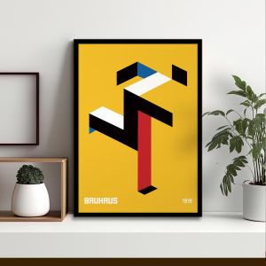 Αφίσα Έκθεσης The running man - Bauhaus αφίσα κάδρο Αφίσα πόστερ με μαύρη κορνίζα, minimal στυλ