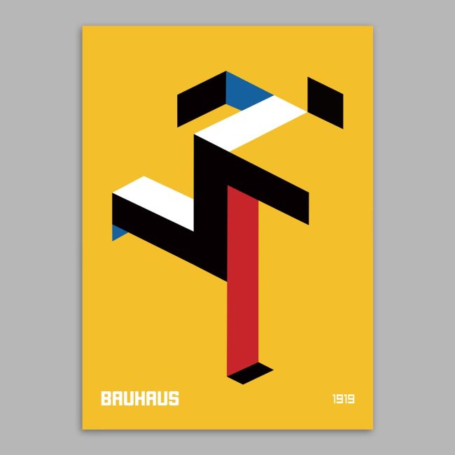 Exhibition Poster The running man - Bauhaus Poster with black frame, View 15