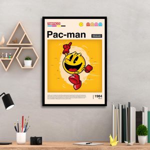 Pac Man I αφίσα κάδρο Αφίσα πόστερ με μαύρη κορνίζα, minimal στυλ