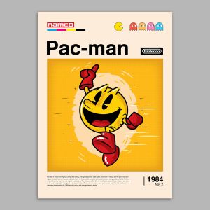 Pac Man I αφίσα κάδρο Αφίσα πόστερ με μαύρη κορνίζα, minimal στυλ 2