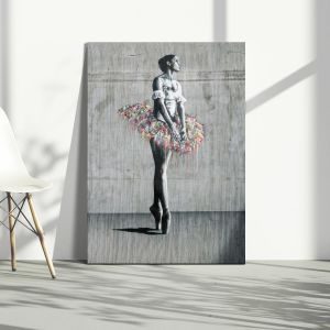 Πίνακας σε καμβά Μπαλαρίνα Street art ballerina II Καμβάς τελαρωμένος, minimal στυλ