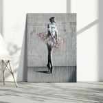 Πίνακας σε καμβά Μπαλαρίνα Street art ballerina II Καμβάς τελαρωμένος, minimal στυλ