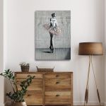 Πίνακας σε καμβά Μπαλαρίνα Street art ballerina II Καμβάς τελαρωμένος, διακόσμηση τοίχου