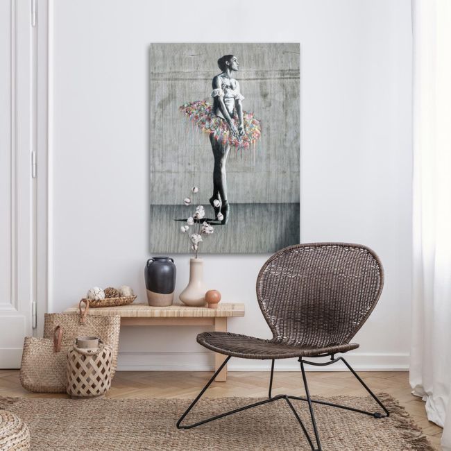 Canvas print Ballerina Street art ballerina II Framed canvas, room application
