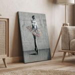 Πίνακας σε καμβά Μπαλαρίνα Street art ballerina II Καμβάς τελαρωμένος, κοντινή λεπτομέρεια
