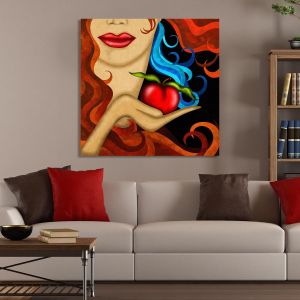 Canvas print Mela rossa in mano