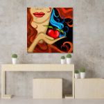 Canvas print Mela rossa in mano