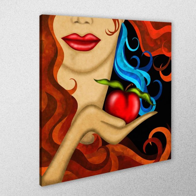 Canvas print Mela rossa in mano