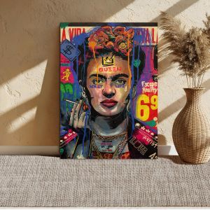Canvas print Do you smoke, Frida, vertical
