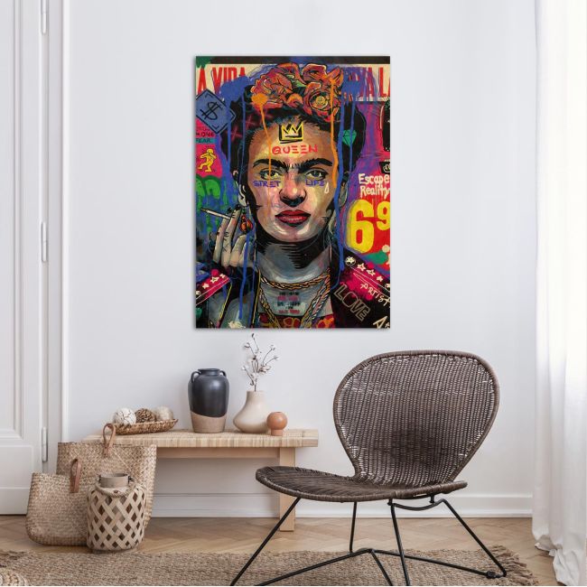 Πίνακας σε καμβά Do you smoke, Frida, κάθετος
