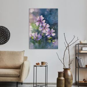 Πίνακας σε καμβά Γεράνια, Pink geranium 2