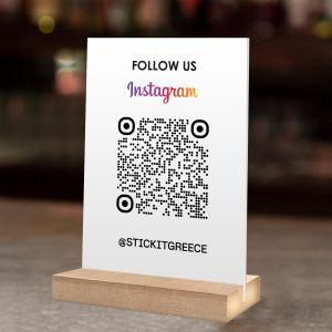 Sign plexiglass white, QR code, rate us at google 2