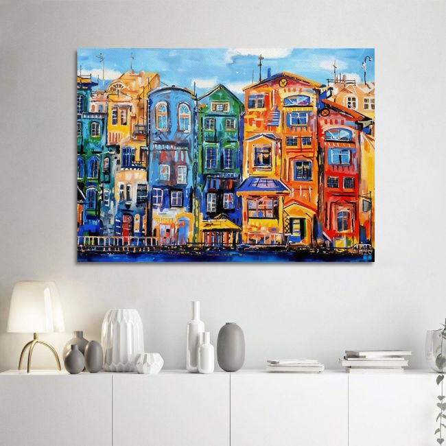 Πίνακας ζωγραφικής City of colour Καμβάς τελαρωμένος, minimal στυλ