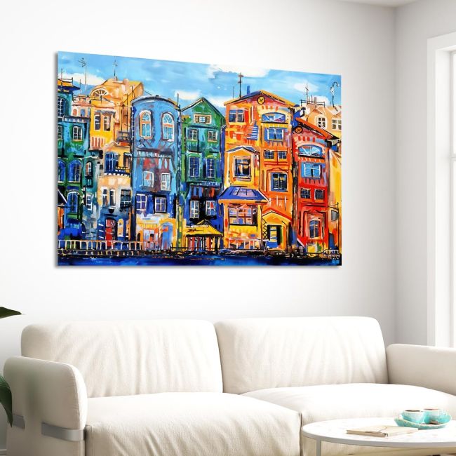 Canvas print City of colour Framed canvas, room application