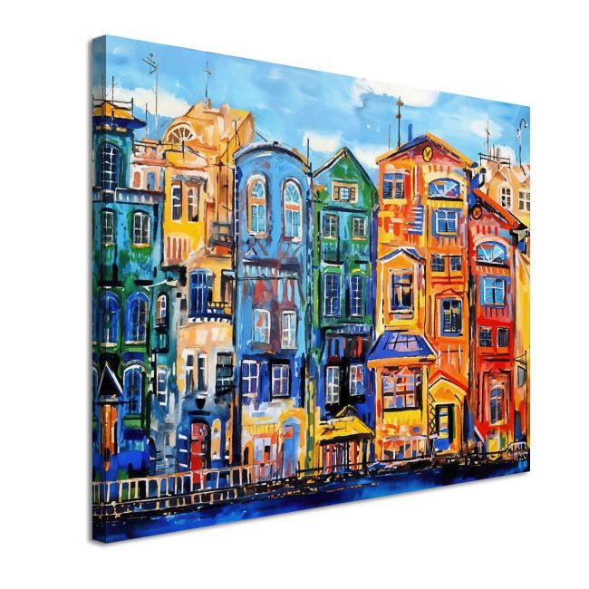 Canvas print City of colour Framed canvas, close-up detail