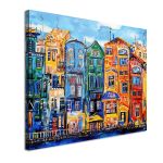 Πίνακας ζωγραφικής City of colour Καμβάς τελαρωμένος, κοντινή λεπτομέρεια
