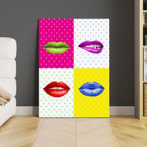 Πίνακας σε καμβά Pop art lips κάθετο Καμβάς τελαρωμένος, minimal στυλ