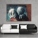 Canvas print The lovers II reart (original R. Magritte)