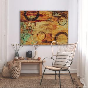 Canvas print Circles with squares 2