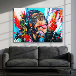 Canvas print, Teasing monkey painting
