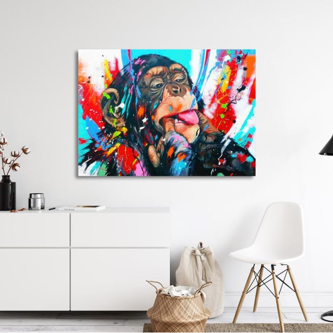 Canvas print, Teasing monkey painting