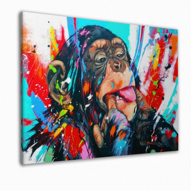 Canvas print, Teasing monkey painting