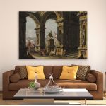 Canvas print Alexander visiting the tomb of Achilles, Antonio Joli
