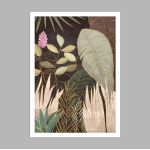 Plant life with gold lines, poster
