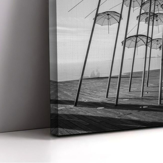 Canvas print Thessaloniki, Umbrellas of Thessaloniki, black and white