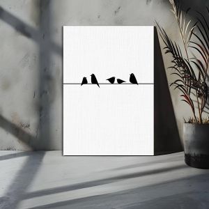 Canvas print Birds on wire