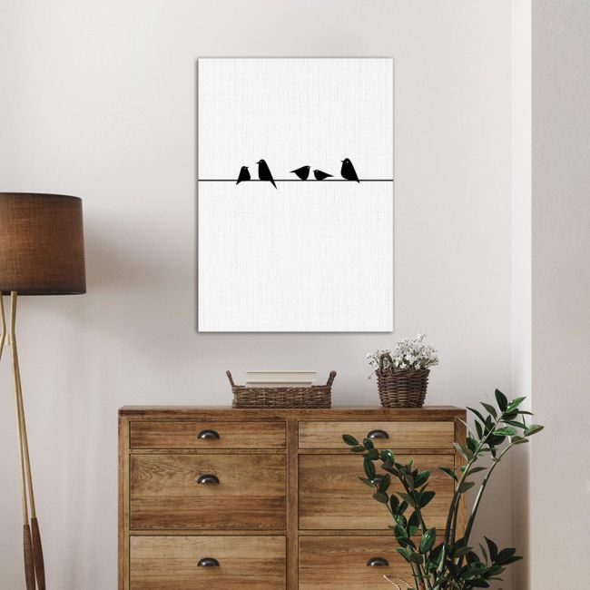 Πίνακας σε καμβά Birds on wire