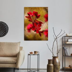 Πίνακας σε καμβά κόκκινα λουλούδια, Card with red flowers 2
