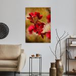 Canvas print Card with red flowers