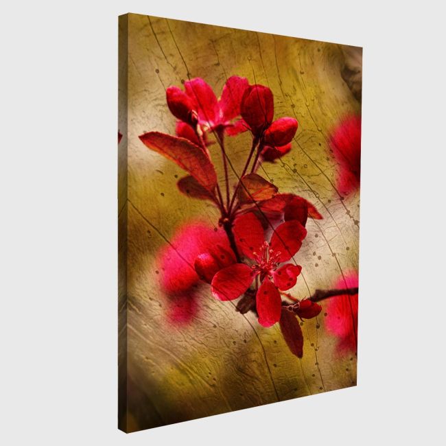 Canvas print Card with red flowers