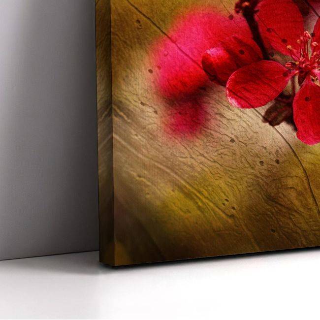 Canvas print Card with red flowers