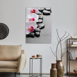 Canvas print Orchid spa stones 2