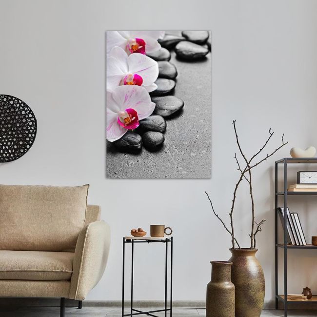 Πίνακας σε καμβά Ορχιδέα, Orchid spa stones