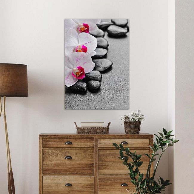 Canvas print Orchid spa stones