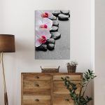 Πίνακας σε καμβά Ορχιδέα, Orchid spa stones