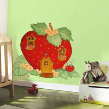 Αυτοκόλλητα τοίχου παιδικά Φραουλόσπιτο