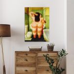 Canvas print The bathroom reart (original by F. Botero)