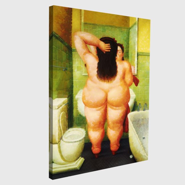 Πίνακας ζωγραφικής The bathroom reart (original by F. Botero)