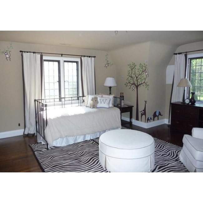 Kids wall stickers Tree with giraffe, little elephants and monkeys, combination 1