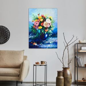 Πίνακας σε καμβά μπουκέτο σε βάζο, Bouquet of wild flowers in a vase 2