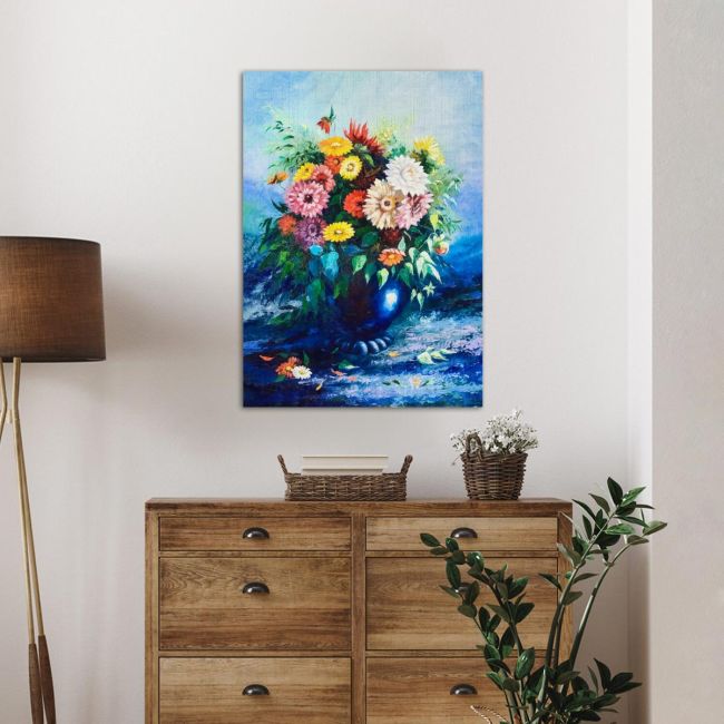 Canvas print, Bouquet of wild flowers in a vase