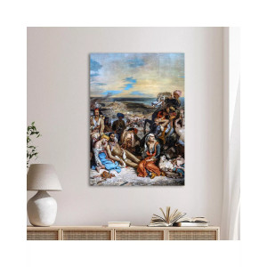 Πίνακας σε καμβά Προσφορά 100x150 cm, Η σφαγή της Χίου, Delacroix Eugene