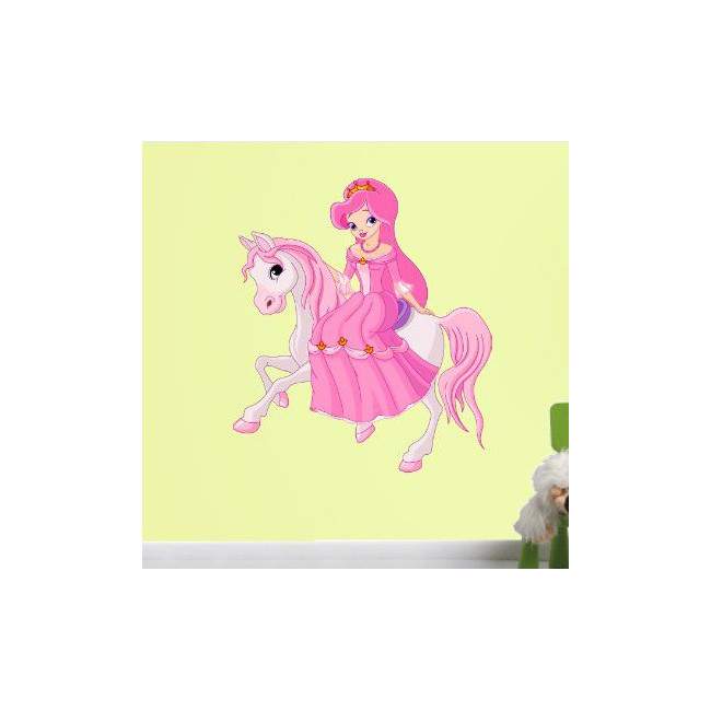 Kids wall stickers Princess at her horse
